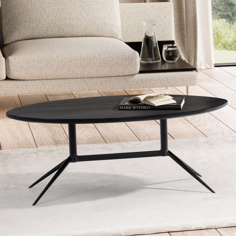 Rootz Oval Coffee Table - Modern Design - Natural Wood Grain - Unique Handmade Craftsmanship - 90cm x 50cm x 35cm