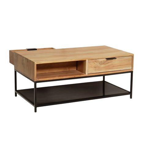 Rootz Stylish Coffee Table - Modern Coffee Table - Rectangular Table - Extra Storage and Elegance - 90cm x 50cm x 40cm