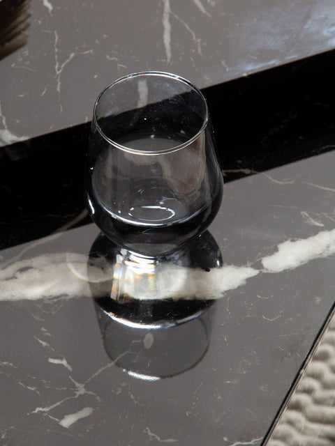 Rootz Coffee Table Set of 2 - Monobloc Tables - Black High Gloss Marble Look - Elegant & Space-Saving Design - 50cm x 50cm x 41.5cm & 46cm x 46cm x 36.5cm