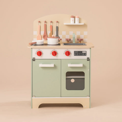 Rootz Wooden Play Kitchen Playset for Kids - Toy Kitchen - Pretend Play Kitchen - Safe, Fun, Educational - 76 x 38 x 89 cm - Non-Toxic Wood
