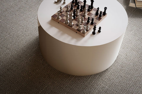 Rootz Elegant Coffee Table - Round Table - High-Gloss Finish - White - Remote Control Shelf - Multi-Room Use - Floor Protection - 60cm x 60cm x 30cm