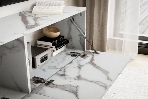 Rootz Modern Design Hanging TV Base Cabinet - Marble Look - TV Chest - Scratch-Resistant - 120cm x 30cm x 30cm