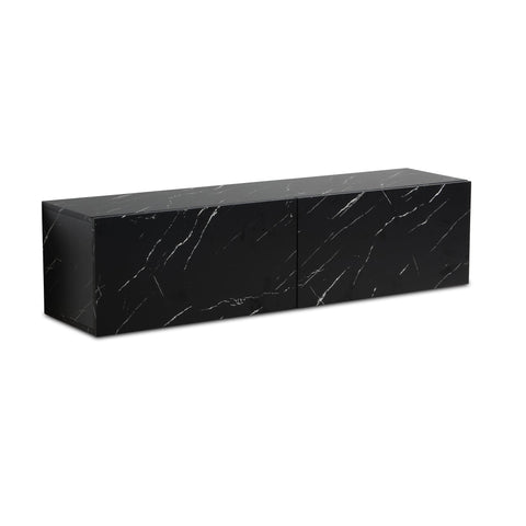 Rootz Wall Mounted TV Cabinet - Media Console - Entertainment Unit - Scratch Resistant - 120cm x 30cm x 30cm - MDF with Marble Look