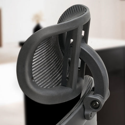 Rootz Modern Swivel Chair - Office Chair - Ergonomic Chair - Mesh Cover - 113cm x 65cm x 65cm - Black - Silver Decorations - Rocking Mechanism - Adjustable Seat Height - Lumbar Support