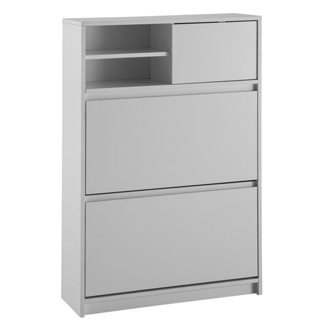 Rootz Modern Shoe Cabinet - Shoe Storage - Shoe Organizer - 3 Doors & Ample Storage - 71cm x 110cm x 24cm