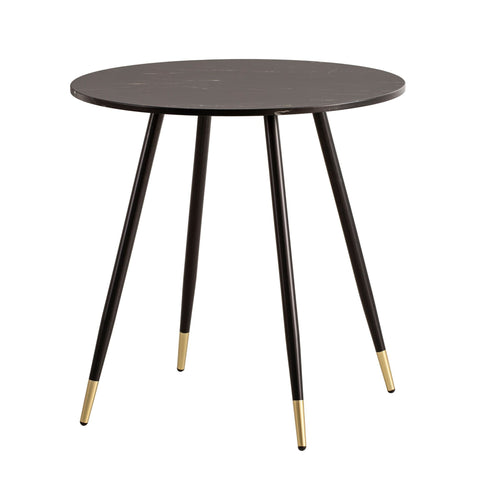 Rootz Round Dining Table - Modern Table - Elegant Marble Look - Adjustable Legs - 75cm x 75cm x 76cm