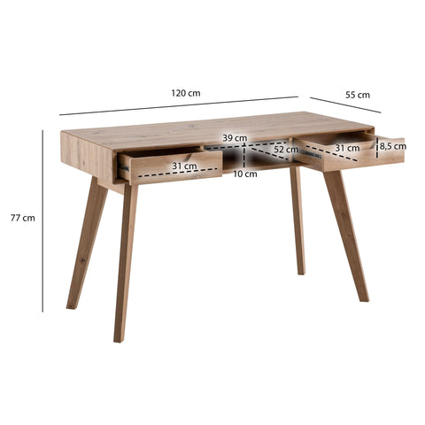 Rootz Scandinavian Desk - Work Table - Dressing Table - Versatile Use - 120cm x 55cm x 77cm