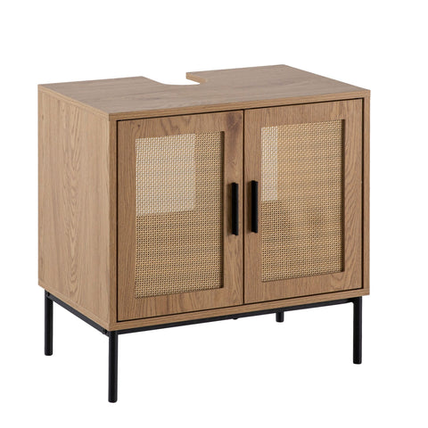 Rootz Modern Sink Cabinet - Bathroom Storage Unit - Dual Door Fronts - Water-Resistant - 60cm x 60cm x 40cm