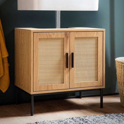 Rootz Modern Sink Cabinet - Bathroom Storage Unit - Dual Door Fronts - Water-Resistant - 60cm x 60cm x 40cm