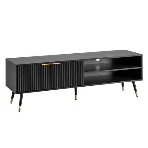 Rootz Modern TV Base Cabinet - Media Console - Entertainment Stand - Slatted Design - Fits TVs up to 70" - 150cm x 51cm x 39cm