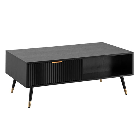 Rootz Rectangular Coffee Table - Modern Living Room Table - Coffee Desk - Ample Storage - 110cm x 60cm x 43cm