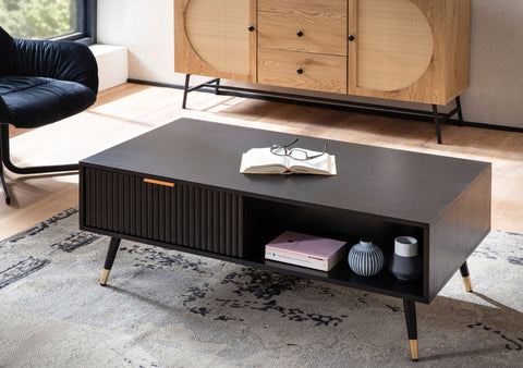 Rootz Rectangular Coffee Table - Modern Living Room Table - Coffee Desk - Ample Storage - 110cm x 60cm x 43cm