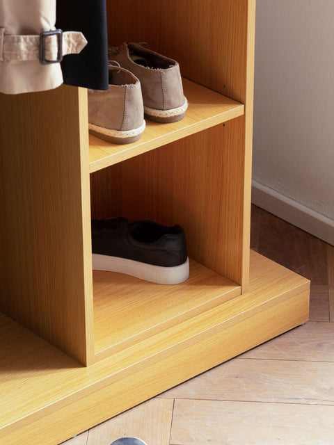 Rootz 3 Piece Wardrobe Set - Clothes Organizer - Closet System - Oak Decor - Adjustable Shelves - 145cm x 136cm x 40cm