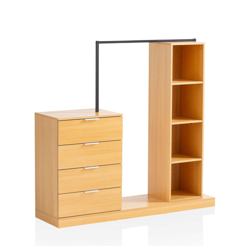 Rootz 3 Piece Wardrobe Set - Clothes Organizer - Closet System - Oak Decor - Adjustable Shelves - 145cm x 136cm x 40cm