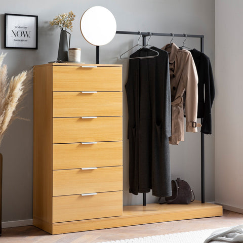 Rootz 3 Piece Wardrobe Set - Clothes Organizer - Dresser - Oak Decor - Ample Storage Space - Scratch-Resistant Surface - 145cm x 165cm x 40cm