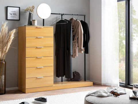 Rootz 3 Piece Wardrobe Set - Clothes Organizer - Dresser - Oak Decor - Ample Storage Space - Scratch-Resistant Surface - 145cm x 165cm x 40cm