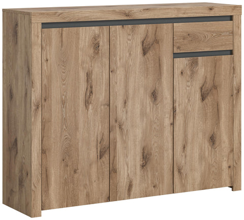 Rootz Chest of Drawers - Nox Oak Nb - Tallboy Dresser - Modern Design - 131cm x 105cm x 37cm - FSC-Certified Wood - Contemporary Aesthetic