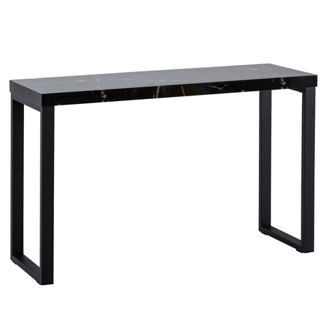 Rootz Chic Console Table - Modern Desk - Work Table - Robust Metal Legs - Elegant Marble Look - 120cm x 40cm x 76cm