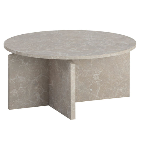 Rootz Coffee Table - Modern Table - Round Table - Anti-Slip - 70cm x 70cm x 33cm -  Grey  Look MDF