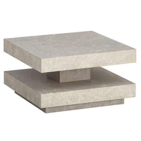 Rootz Square Coffee Table - Modern Design - Grey Look - Extra Storage - 60cm x 60cm x 34cm