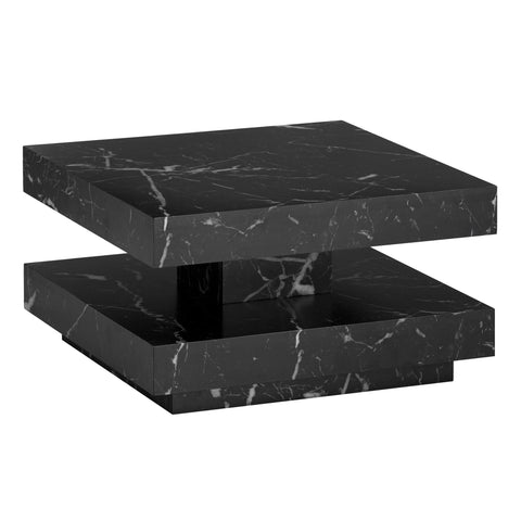 Rootz Square Coffee Table - Modern Coffee Table - Stylish Accent Table - Marble Look - 60cm x 60cm x 34cm