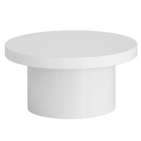 Rootz Modern Coffee Table - High-Gloss Table - Round Surface - Versatile Use - 60cm x 60cm x 30cm