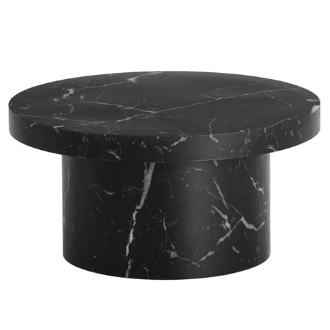 Rootz Round Coffee Table - Modern Table - Black Look Table - Anti-Slip Feature - 60cm x 60cm x 30cm