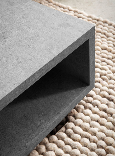 Rootz Modern Coffee Table - Living Room Table - Contemporary Design - Concrete Look, Ample Storage - 100cm x 50cm x 25cm