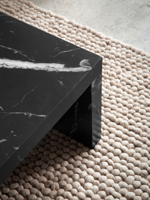 Rootz Simple Coffee Table - Elegant Centerpiece - Marble-Look - U-Shape Design - Spacious Surface - 110cm x 55cm x 35cm