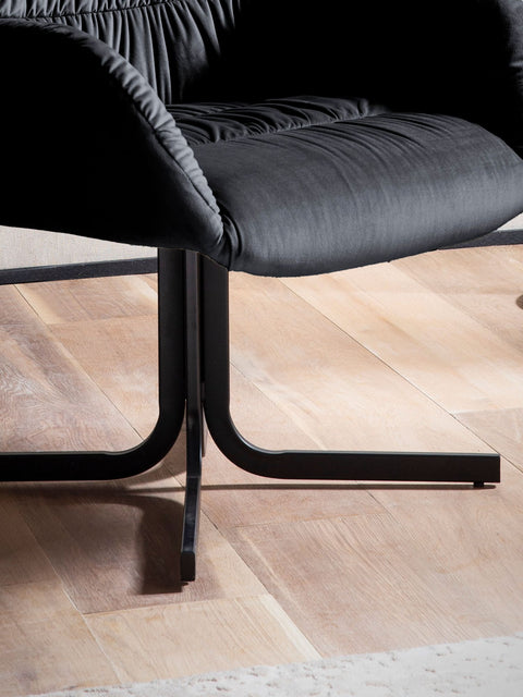 Rootz Cozy Lounge Chair - Modern Armchair - Velvet Seating - Supports Up to 120kg - 64cm x 74cm x 68cm