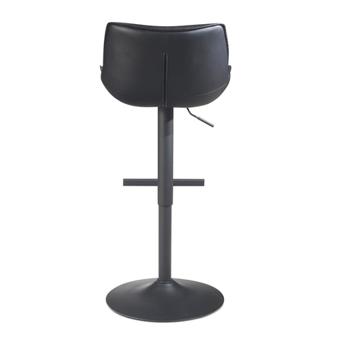 Rootz Modern Design Bar Stool - Counter Stool - Swivel Stool - Black - 45cm x 86-106cm x 55cm - 360° Rotation - Metal Base - Soft Padding - Footrest - 100kg Capacity - Artificial Leather - Easy to Clean