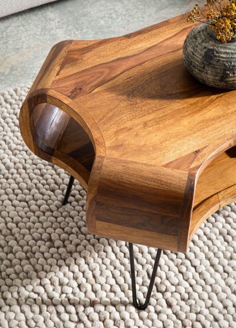 Rootz Modern Living Room Table - Rectangular Coffee Table - Storage Table - Large Storage - 100cm x 60cm x 47cm - Sheesham Solid Wood