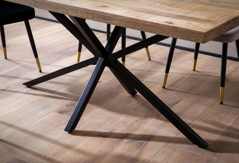 Rootz Industrial Dining Table - Rectangular Table - Wooden Table - Handcrafted - 180cm x 90cm x 76cm