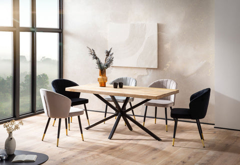 Rootz Industrial Dining Table - Rectangular Table - Wooden Table - Handcrafted - 180cm x 90cm x 76cm