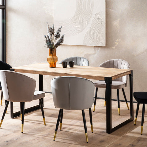 Rootz Industrial Dining Room Table - Massive Table - Rectangular Table - Unique Handcrafted Design - 180cm x 90cm x 76cm