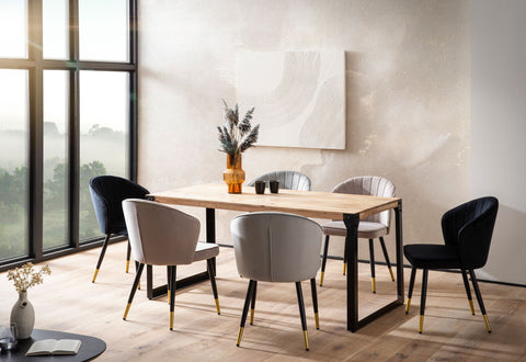 Rootz Industrial Dining Room Table - Massive Table - Rectangular Table - Unique Handcrafted Design - 180cm x 90cm x 76cm