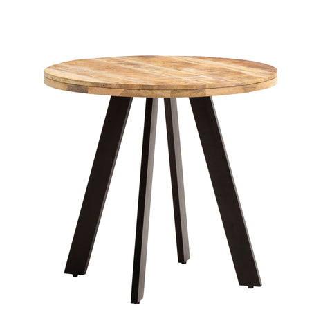 Rootz Round Dining Table - Modern Dining Table - Wooden Table - Unique Handcrafted Design - 80cm x 80cm x 75cm