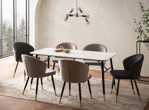 Rootz Small Dining Room Table - Rectangular Dining Table - Modern White Look Table - Seats 6, 120cm x 60cm x 76cm