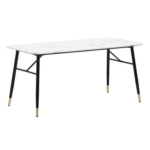 Rootz Small Dining Room Table - Rectangular Dining Table - Modern White Look Table - Seats 6, 120cm x 60cm x 76cm