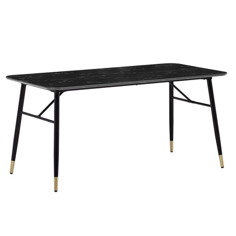 Rootz Large Dining Room Table - Modern Dining Table - Rectangular Dining Tables - Seats 10 - 200cm x 90cm x 76cm Marble Look Top