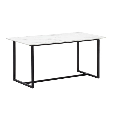 Rootz Modern Dining Table - Rectangular Table - White Look Top - Seats 6 - Anti-Slip Design - 120cm x 60cm x 76cm
