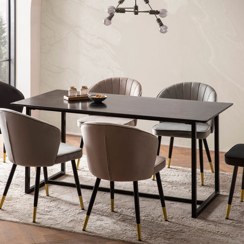 Rootz Large Dining Room Table - Modern Dining Table - Marble Look Table - Seats 10, Anti-Slip, 200cm x 90cm x 76cm