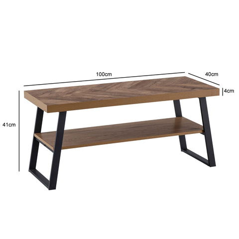 Rootz Modern Storage Bench - Simple Seating - Shoe Organiser - Robust Metal Frame - 100cm x 41cm x 40cm