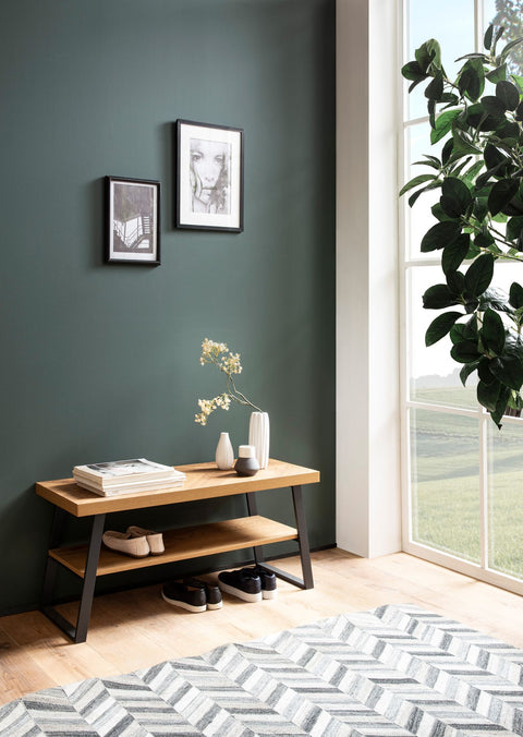 Rootz Modern Storage Bench - Simple Seating - Shoe Organiser - Robust Metal Frame - 100cm x 41cm x 40cm