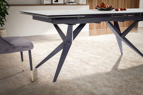 Rootz Large Dining Room Table - Modern Design - Rectangular Table - Space for 12 - 180-260cm x 95cm x 76cm