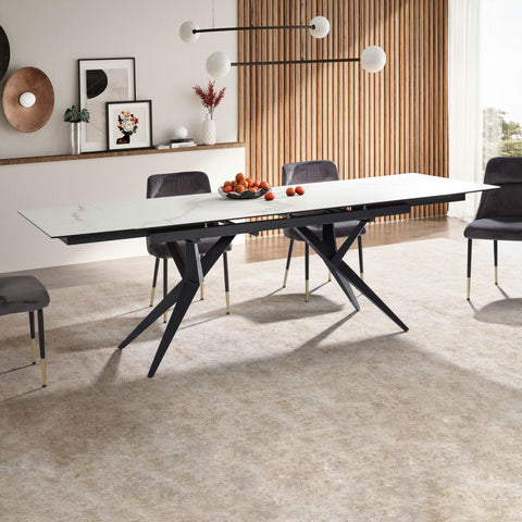 Rootz Large Dining Room Table - Modern Design - Rectangular Table - Space for 12 - 180-260cm x 95cm x 76cm