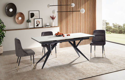 Rootz Large Dining Room Table - Modern Design - Rectangular Table - Space for 12 - 180-260cm x 95cm x 76cm