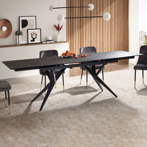 Rootz Large Dining Room Table - Modern Table - Rectangular Table - Space for 12 - 180-260cm x 95cm x 76cm