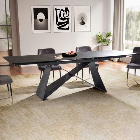 Rootz Large Dining Room Table - Modern Design - Rectangular Table - Seats 12 - 180-260cm x 95cm x 78cm