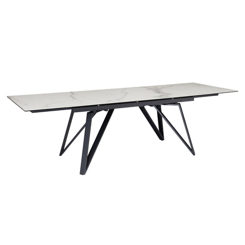 Rootz Large Modern Dining Table - Rectangular Table - Marble Look Table - Seats 12 - 180-260cm x 95cm x 76cm